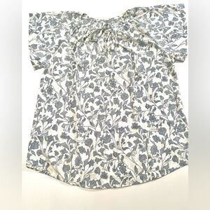 NWOT’s Amazon Essentials Women's Floral Blouse - Blue and White